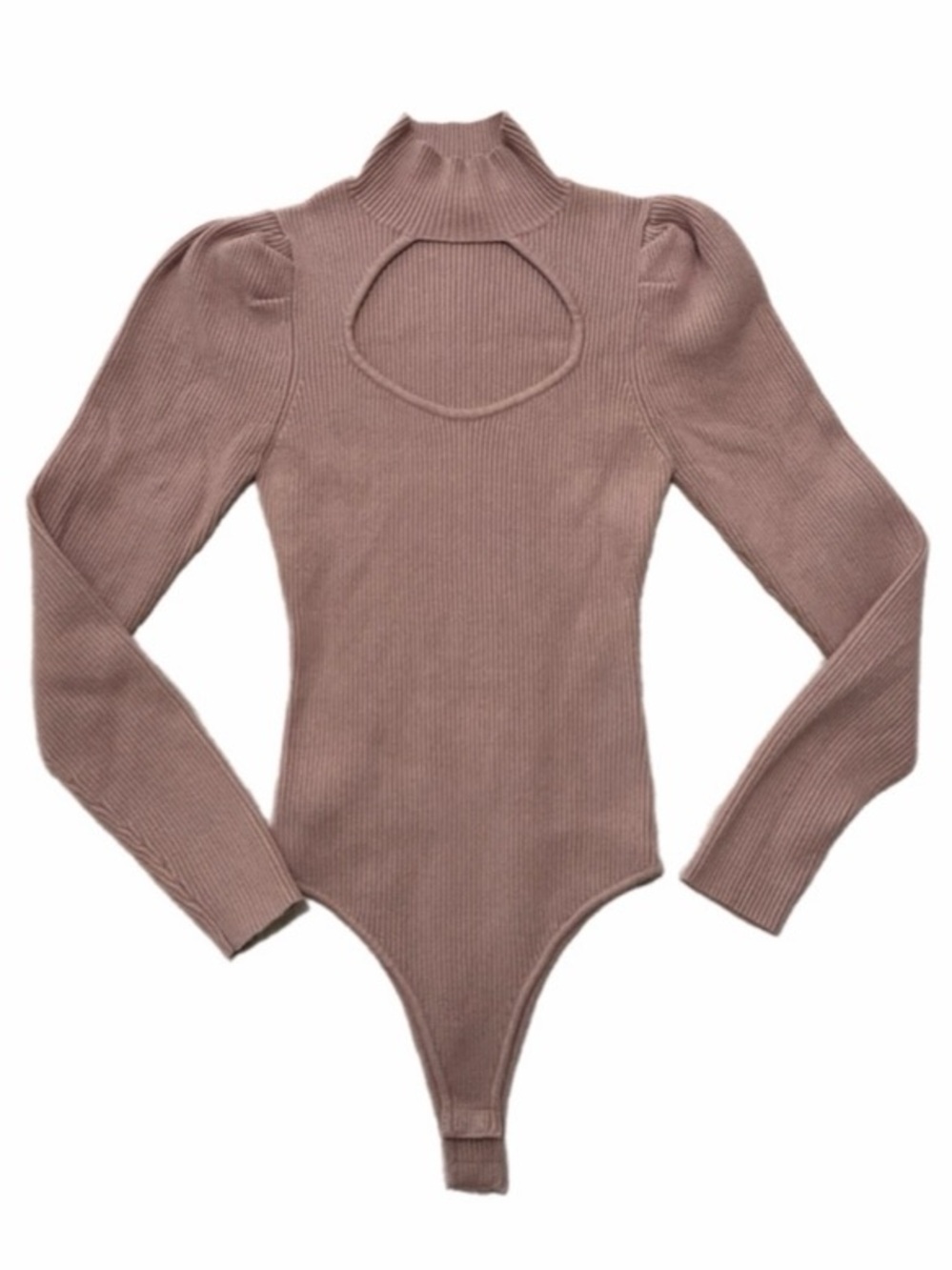 ASTR THE LABEL Blush Pink puff sleeve plush  knit body suit - small